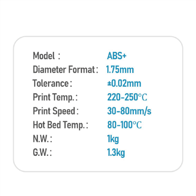 QUINX ABS + 3D Printer Filament – 1kg / 1.75mm (Hatchbox)