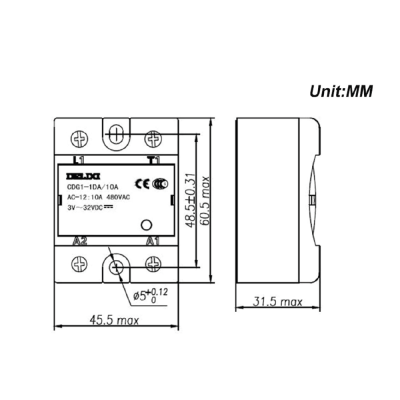 DELIXI DC-AC 25A SSR for VORON 2.4 Heated Bed – Solid State Relay CDG1-25DA